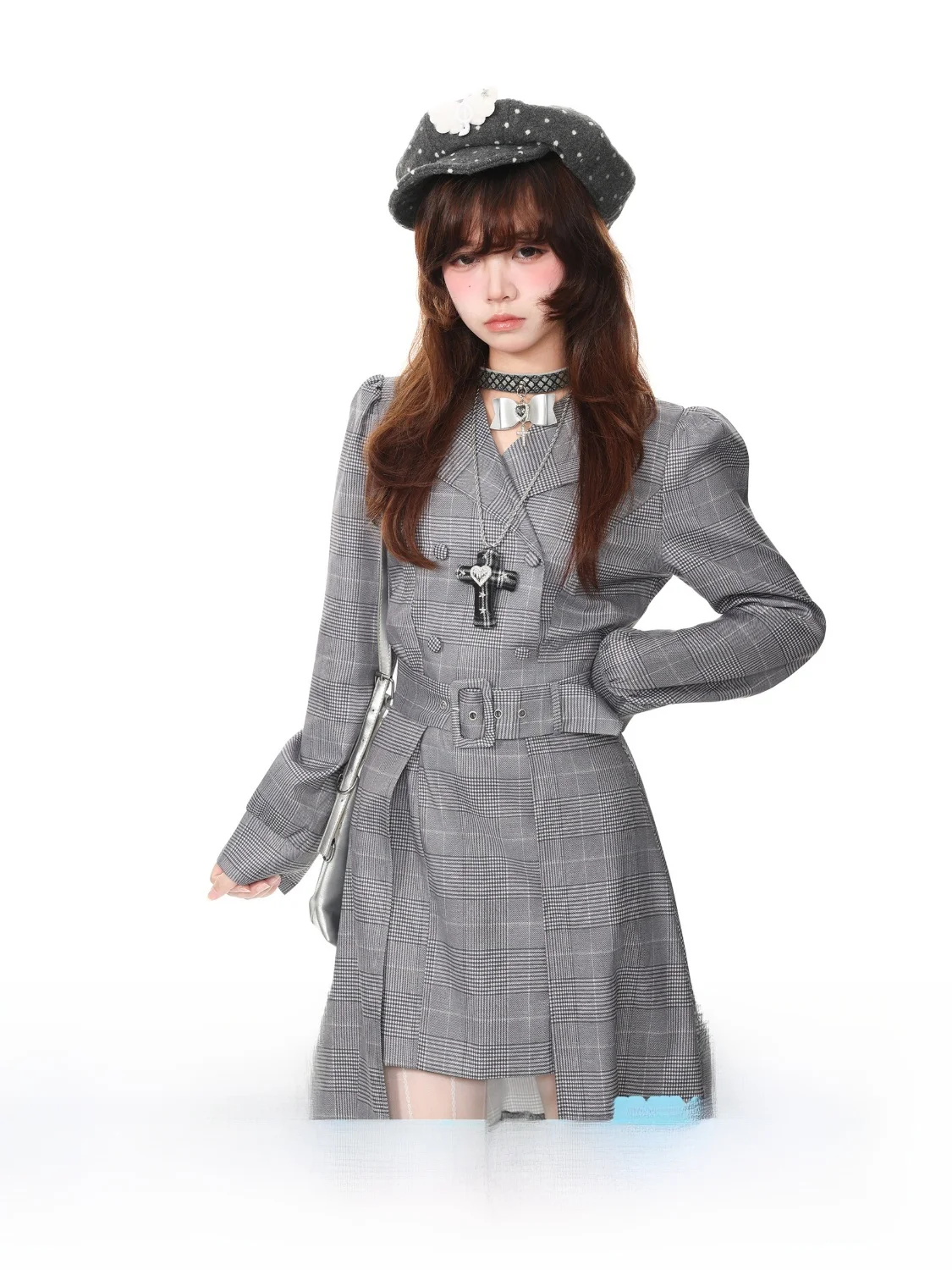 Blue Ghost Park Languid Park Double Row Button Suit Jacket And Skirt Two Piece Set Women's Autumn Collection Fashion Ensemble