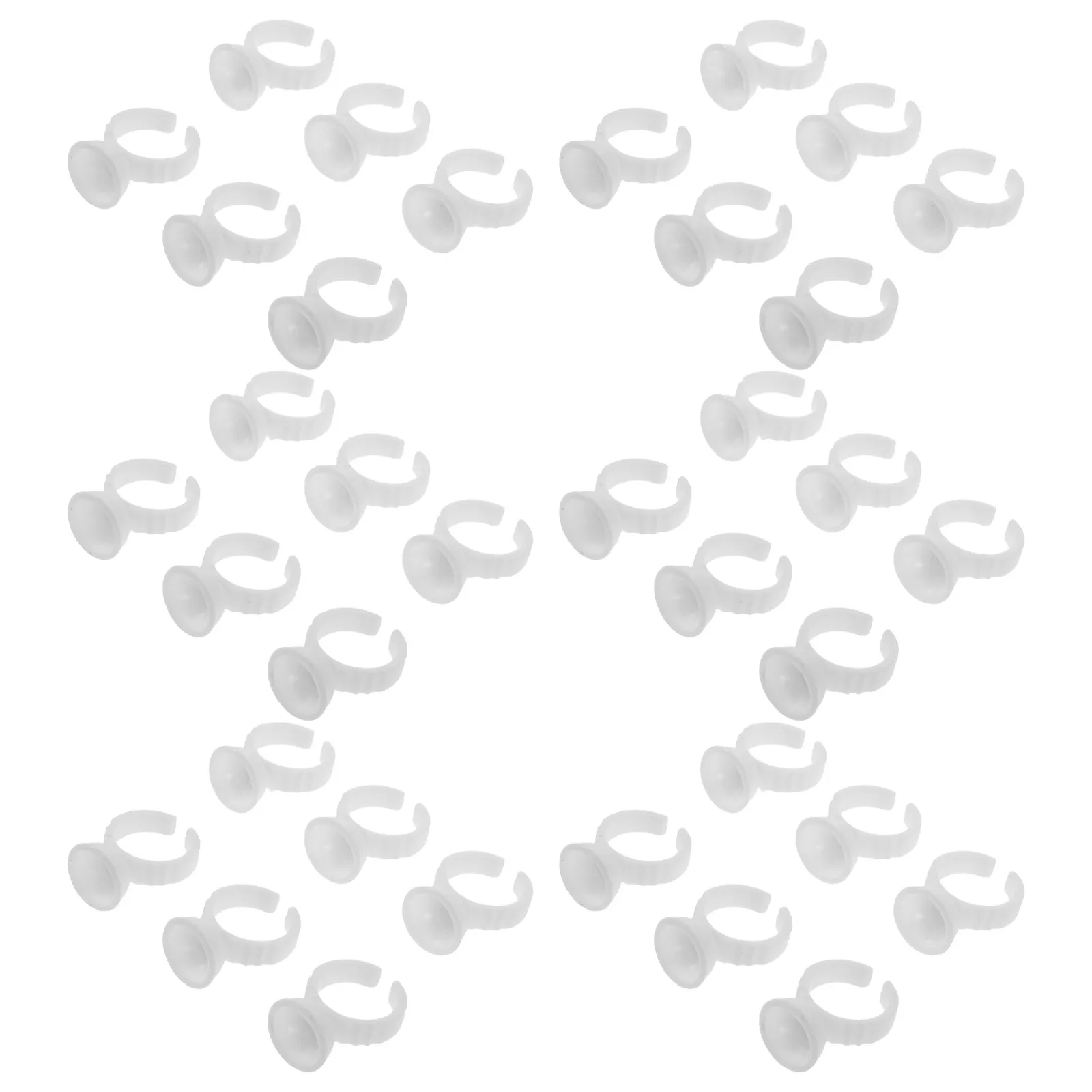 

500Pcs Tattoo Ring Cups White Plastic Disposable Glue Rings Lash Glue Holder Eyelash Extension Supplies No Divider Cup for Nail