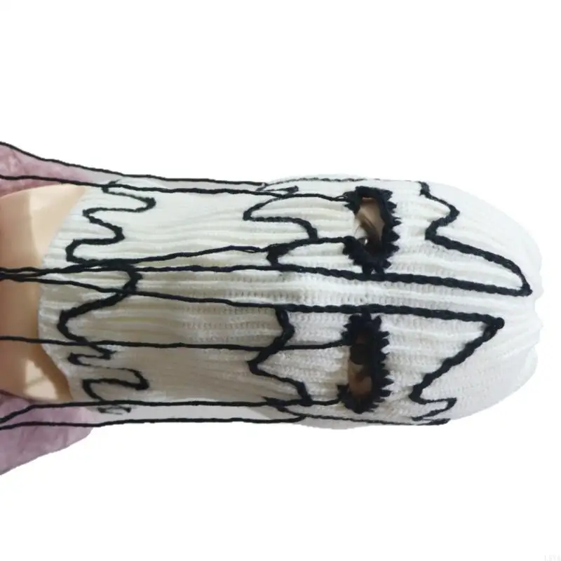 

L5YA Knitted Balaclava Hat Cold Weather Face Mask Pullover Design Scary Hat For Men Women Ski Snowboarding Halloween Party