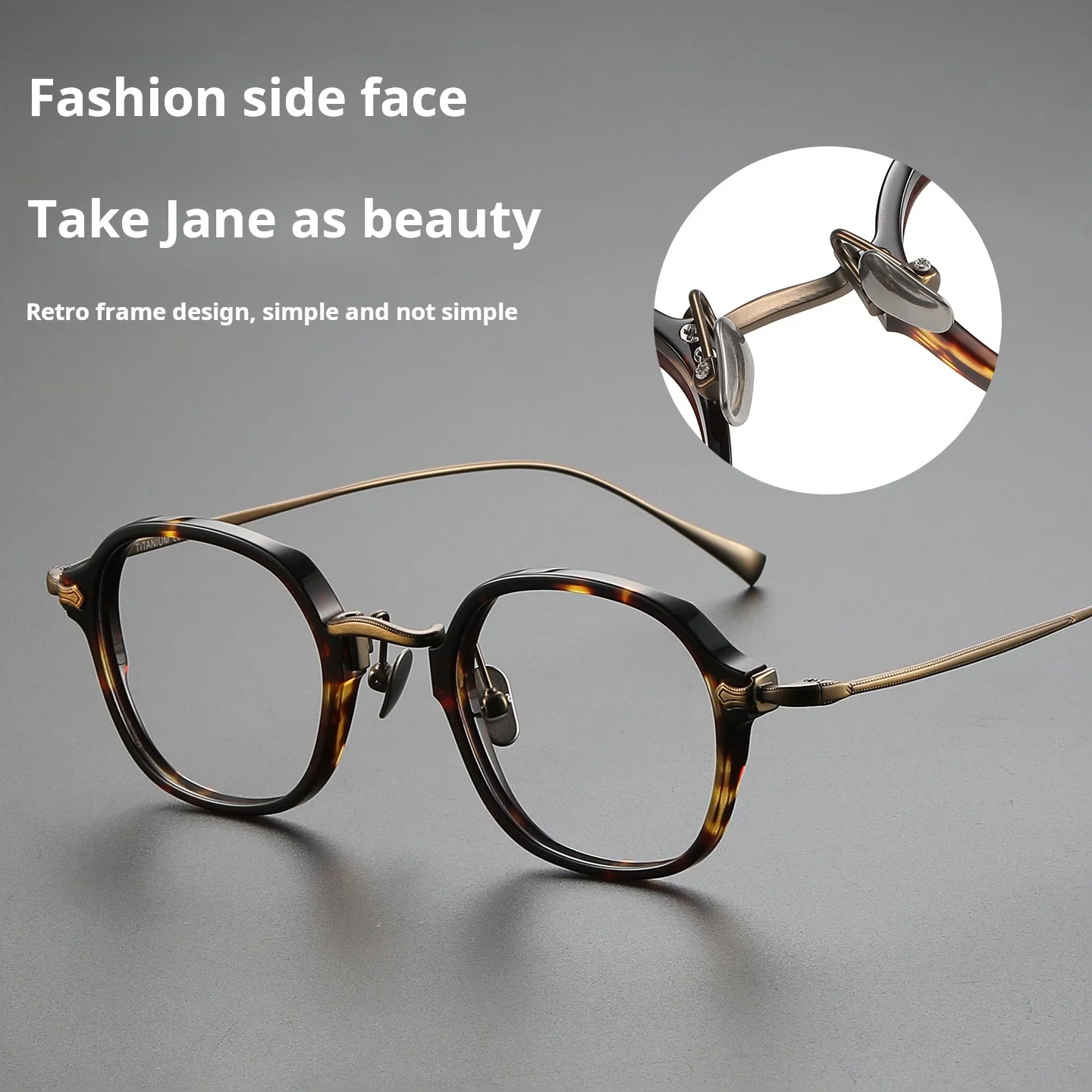 

OLLYMURS Luxury Acetate Pure Retro Oval Fashion Designer Men's Titanium Optical Prescription Eyeglasses Frame Women KMN