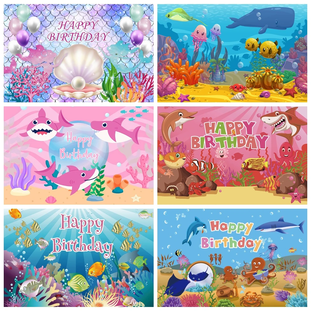 

Underwater World Seabed Backdrops Ocean Undersea Fish Coral Aquarium Fish Tank Baby Portrait Photography Background Photo Studio