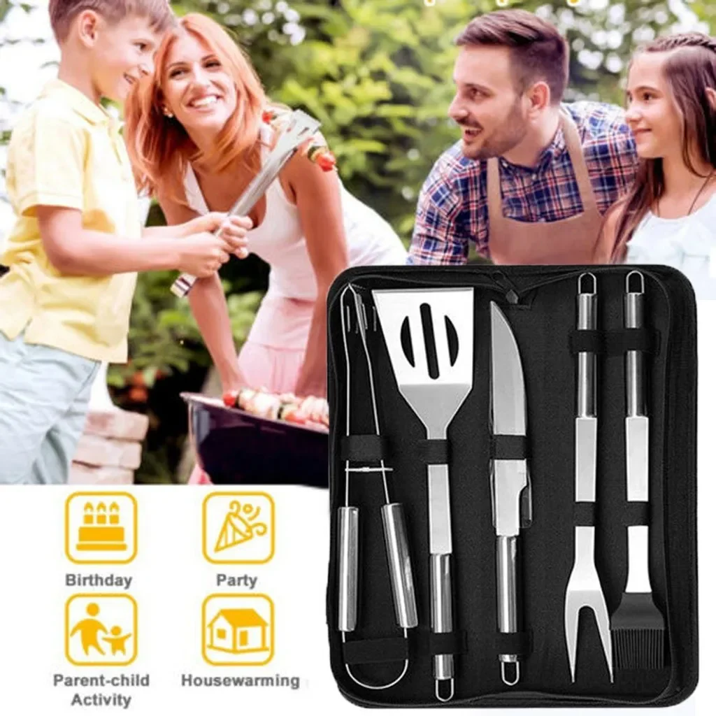 Bbq Tool Barbeque Portable Case Accessories Bbq Tools Set Stainless Steel Grill Kit with Bag Great Barbecue Utensil Tool