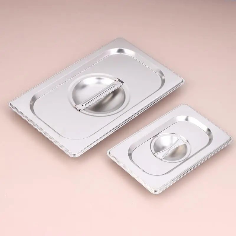 Stainless Steel 1/9 1/6 1/4 1/3 1/2 1/1 Food Pan Lid Steam Table Pan Covers Notched Lids With Handle Lock Heat