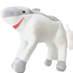 Trick White HorSharks Plush Toy Stuffed Shark Head Horse Body Creative Sea Aniamls Throw Pillow Boy Like Home Decor Cushion