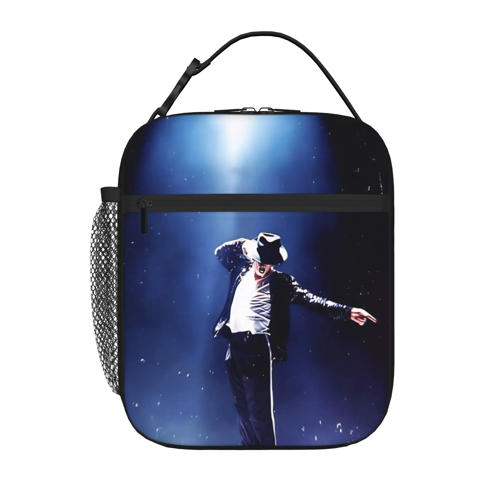1 Piece Portable Lunch Container under the light Zipper Closure Durable Pocket Michael Jacksonn For Lunch Box Bag