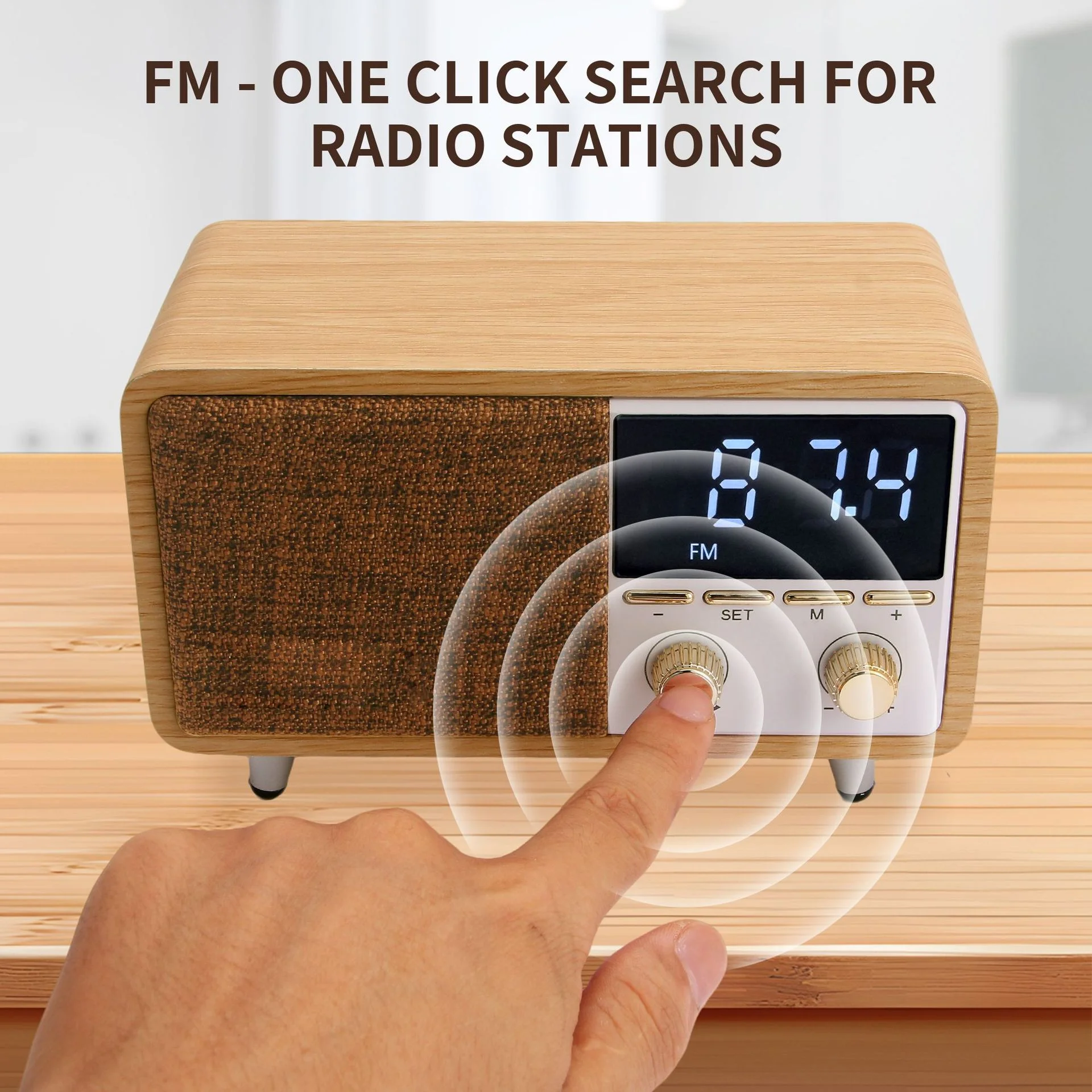 Retro Bluetooth Speaker FM Rdio Portable Subwoofer Alarm Clock Multi Functional Music Player Support TF Card AUX Music Playback