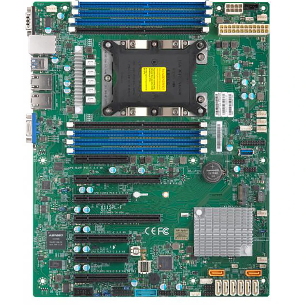 เมนบอร์ดเซิร์ฟเวอร์สำหรับ Supermicro single-Channel Server C621พอร์ตอีเธอร์เน็ตกิกะบิตคู่3647 M.2 X11SPL-F IPMI