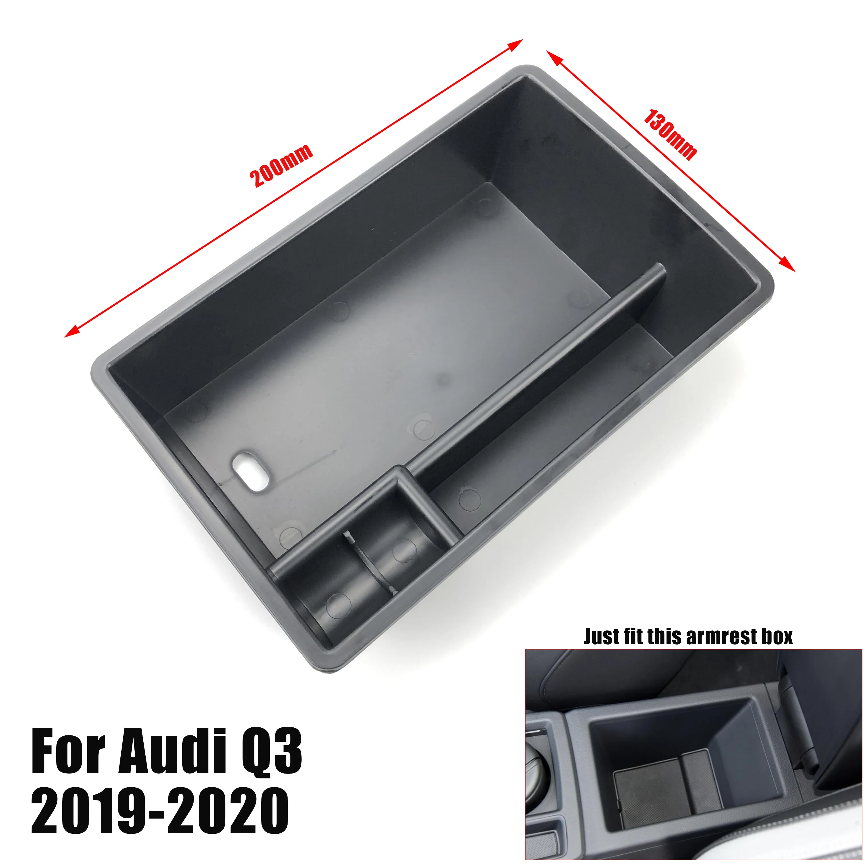 Car Accessories Central Armrest Storage Box For Audi Q3 8U Q3 F3 2012-2020 Console Glove Tray Holder Case Container Car Styling