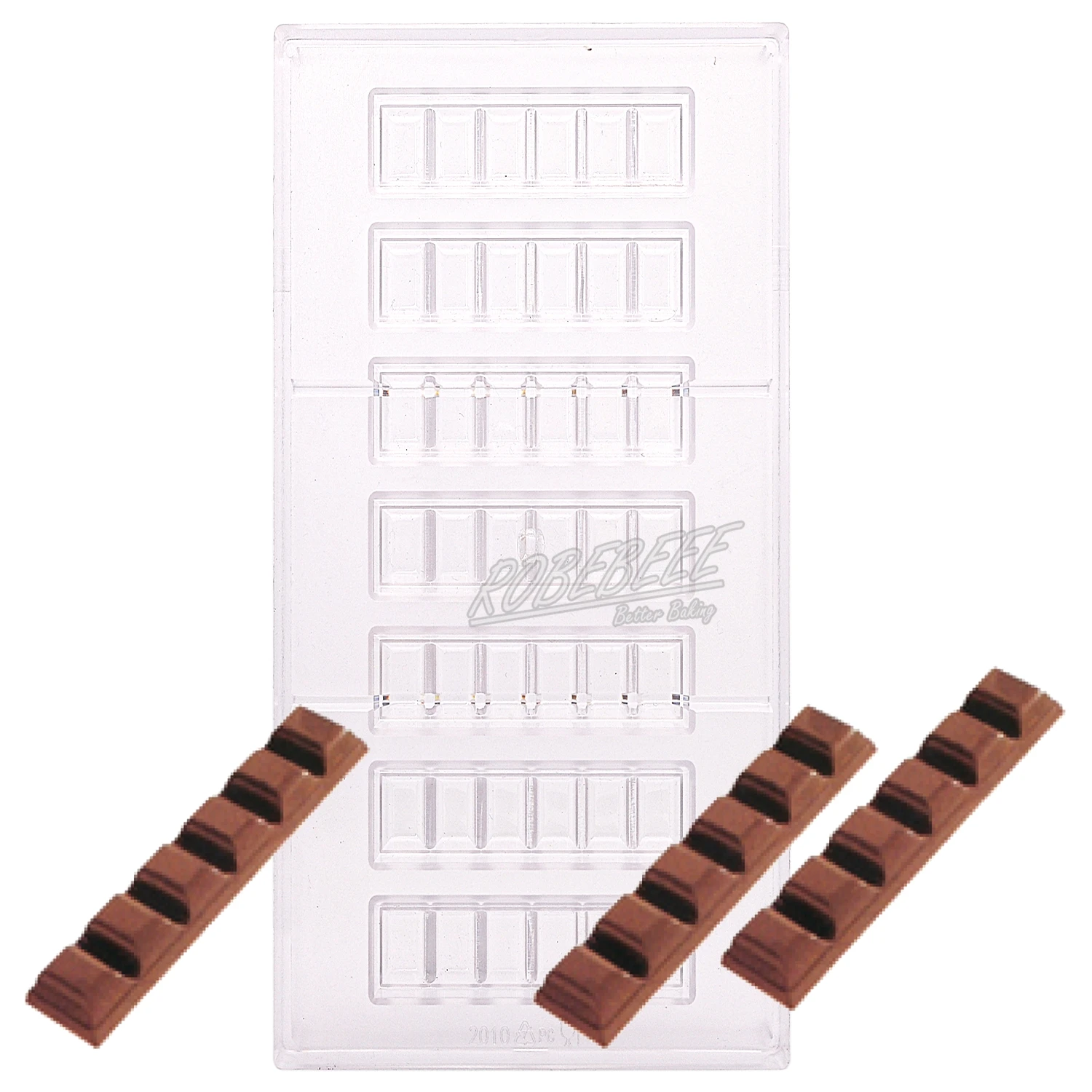 

7 Cavities Long Cube Shape Polycarbonate Chocolate Mold Ice Cube Holder DIY Home Baking Accessories