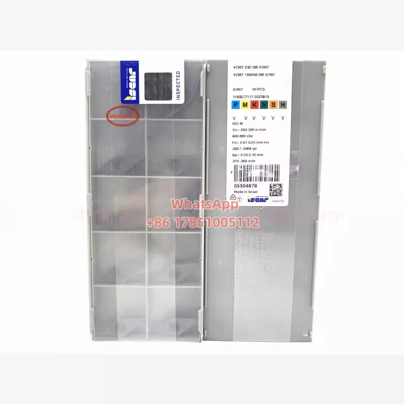 

ISCAR VCMT160402-SM IC907,VCMT160404-SM IC907,VCMT160404-SM IC907 Твердосплавные пластины VCMT330.5,VCMT331.VCMT332,VCMT Пластины