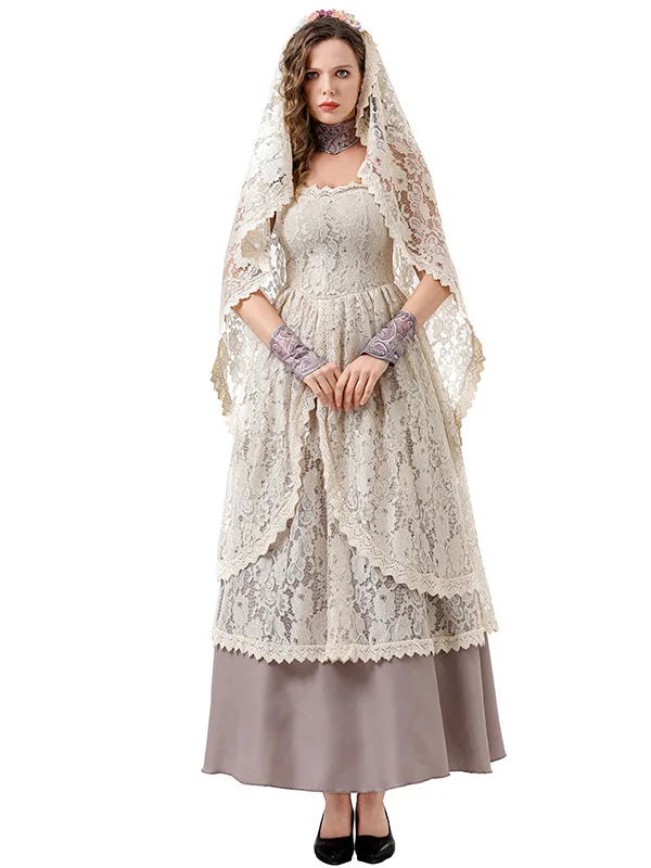 ローヴィーン 新成人向けコスプレ ゴーストブライド レース ヴィンテージ コート ドレス パフォーマンスコスチューム 中国製 冬 2025
