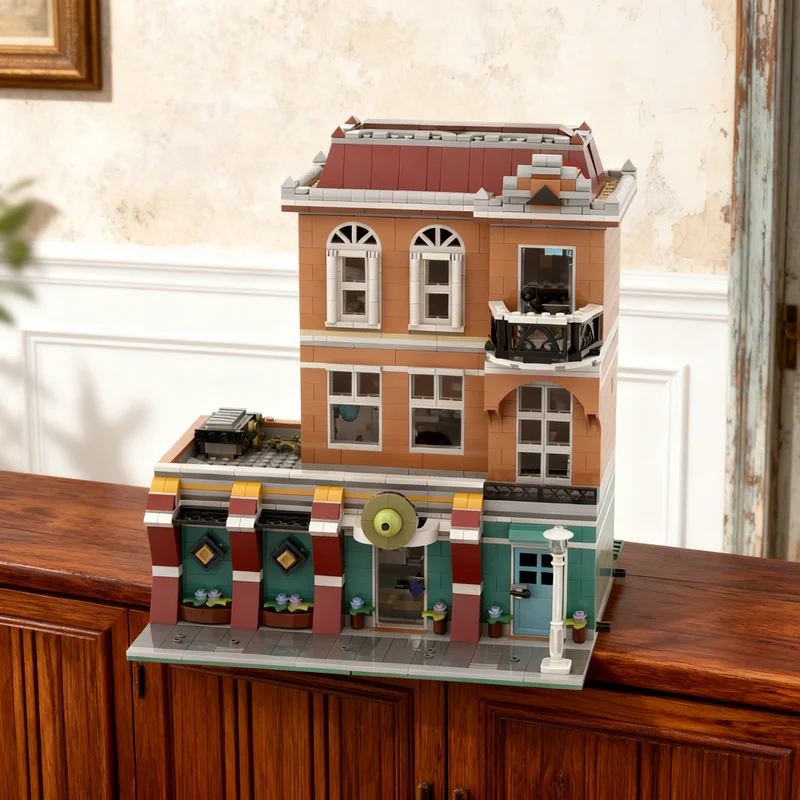 

2009 деталей MOC: Модульная модель «Березовая арена для боулинга и книжный магазин» — конструктор для самостоятельной сборки, креативный коллекционный подарок, декор для витрины