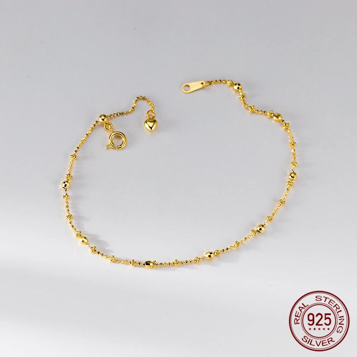 La Monada 20cm Premium 925 Sterling Silver Women's Bracelets Delicate Beads Heart Secure Clasp Timeless Elegance Special