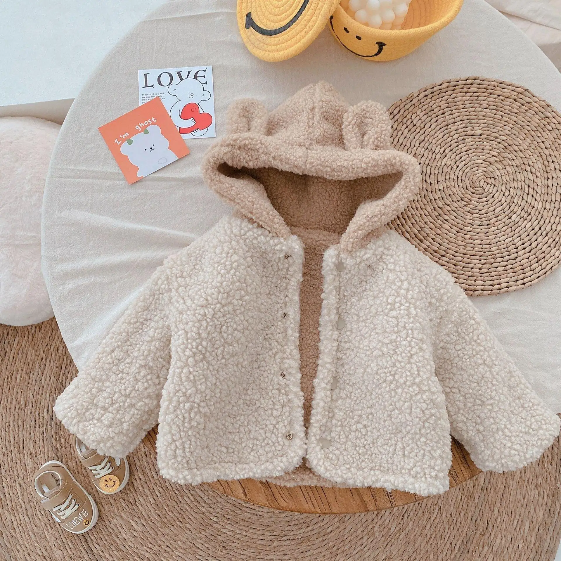 Bambino bambini caldo cappotto in pile autunno ragazza ragazzo giacca spessa Cardigan di peluche bambini vestiti invernali capispalla