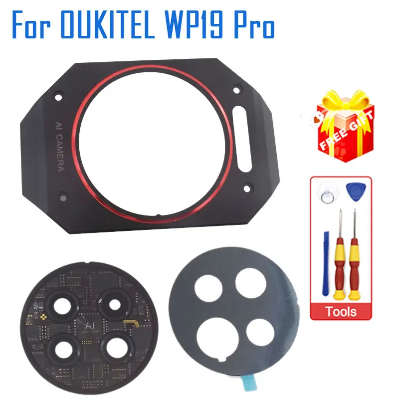 

New Original OUKITEL WP19 Pro Rear Camera Metal Decoration Parts With Rear Camera Lens And Adhesive For OUKITEL WP19 Pro Phone