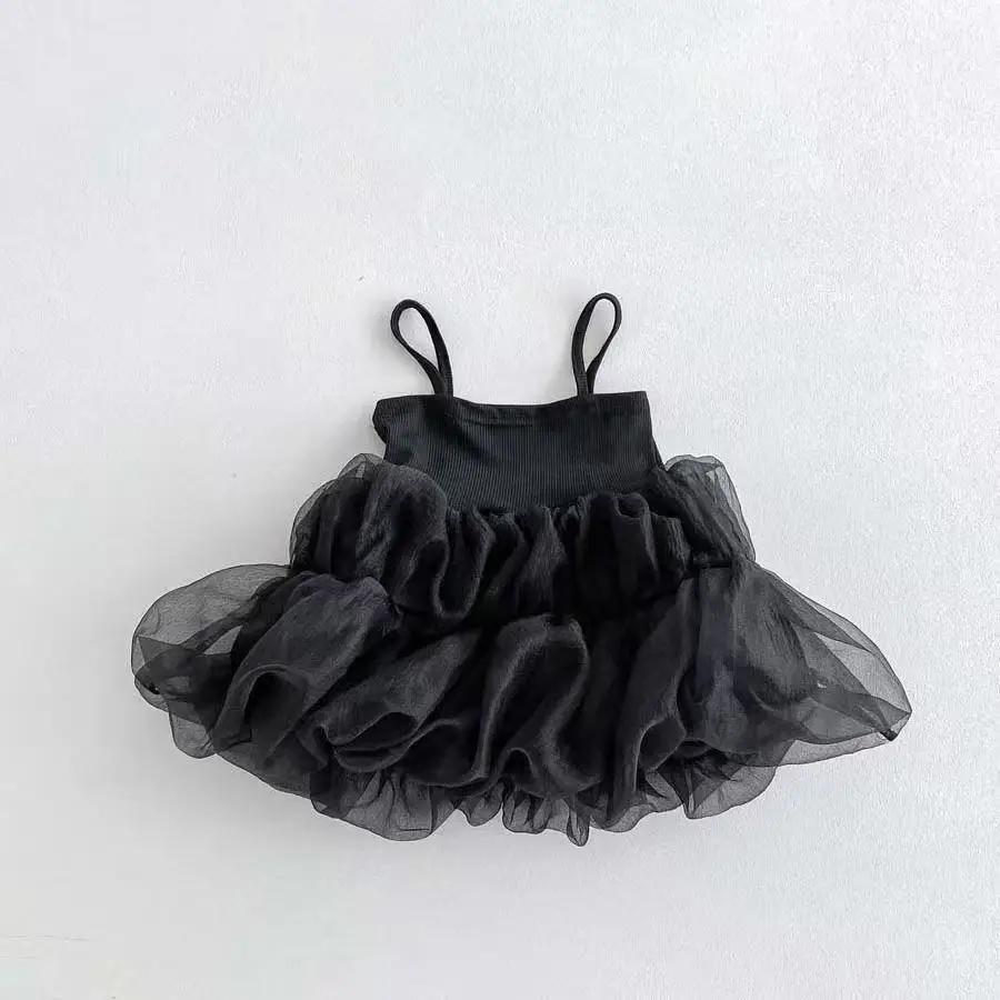 

Baby Girl Puff Ball Dress Baby Outfit Kids Girl Princess Braces Dress Sling Mesh 1-5 Years Old Kids Clothing