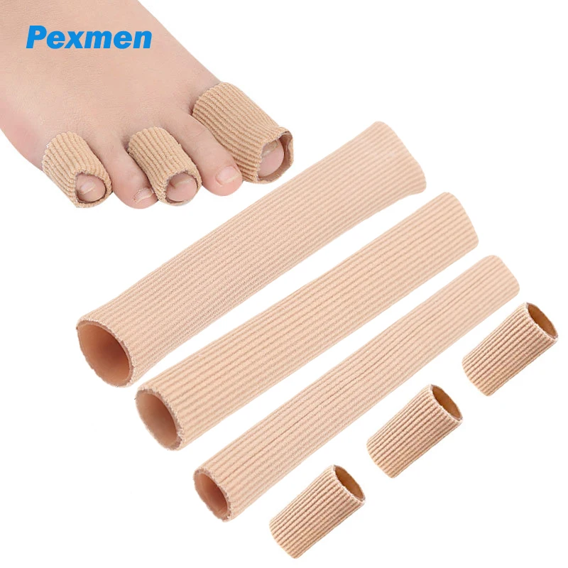 Pexmen 1/2Pcs 15cm Fabric Toe Separator Finger Protector Toe Cushion Tubes Sleeves for Bunion Corns Blisters Calluses