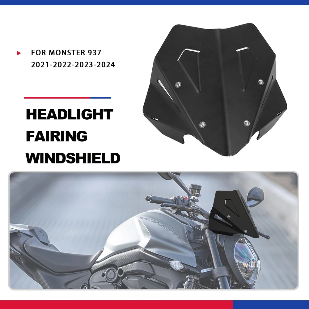 

New Motorcycle Windshield Windscreen FOR DUCATI MONSTER937 Monster 937 2021 2022 2023 2024 Wind Screen Bracket Accessories