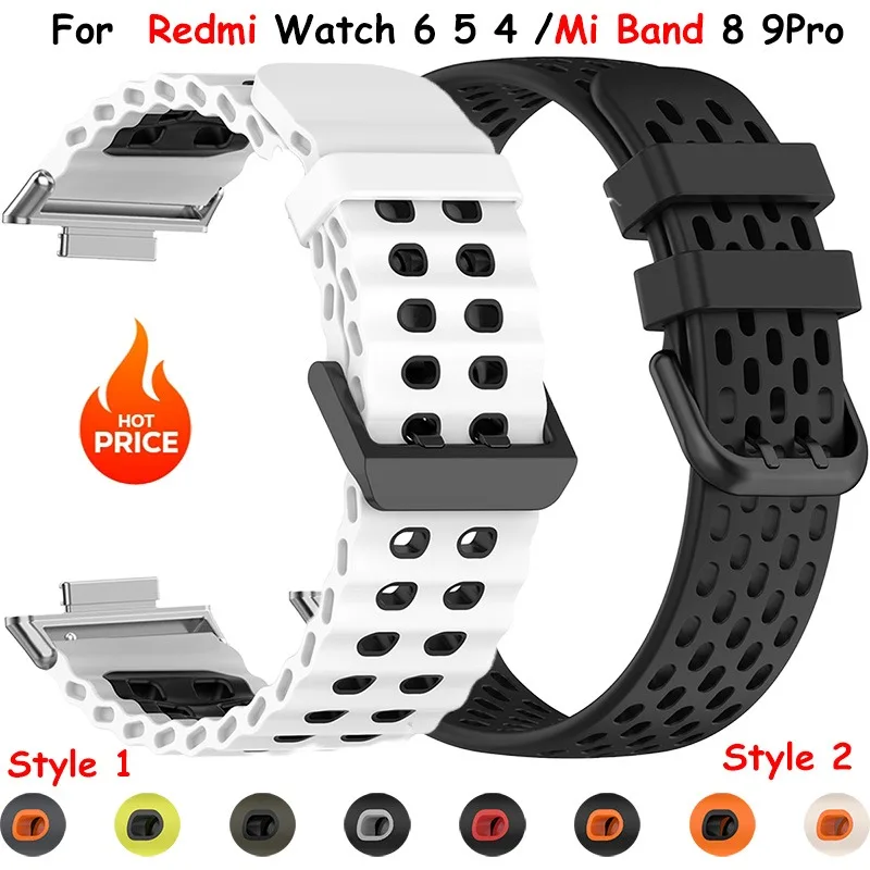 Für Redmi Uhr 6 Silikon Armband Für Redmi Uhr 5/4 Armband Für Xiaomi Mi Band 8/9Pro atmungsaktive Correa Sport Armband