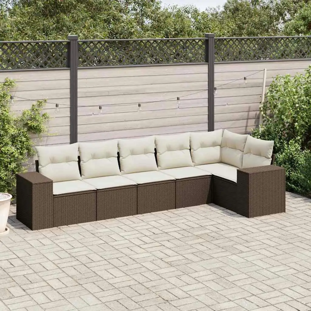 

Cozy Garden Sofa Set Brown Cream White Outdoor Furniture Lounge Seating