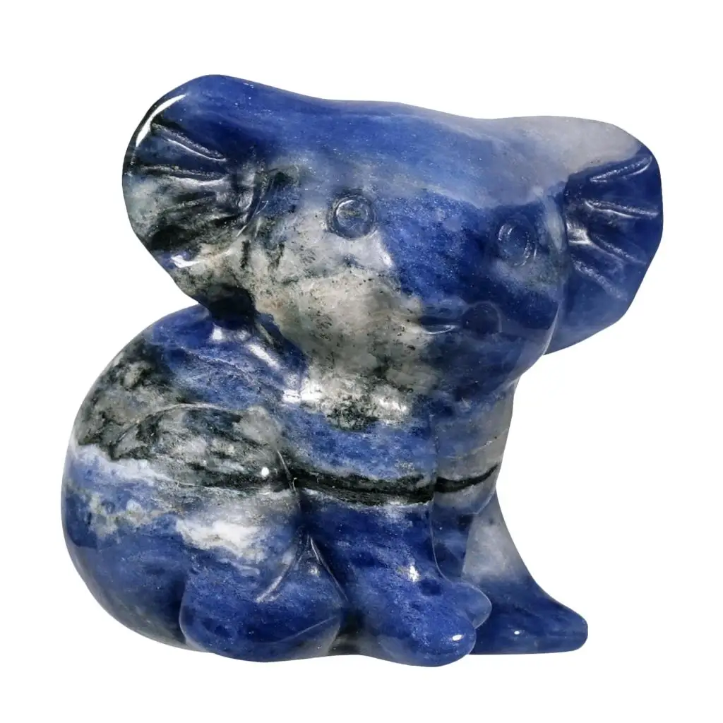 Lovely Koala Bear Stone Figurine Mini Animal Statue Healing Crystal Stone Crafts For Home Office Decor