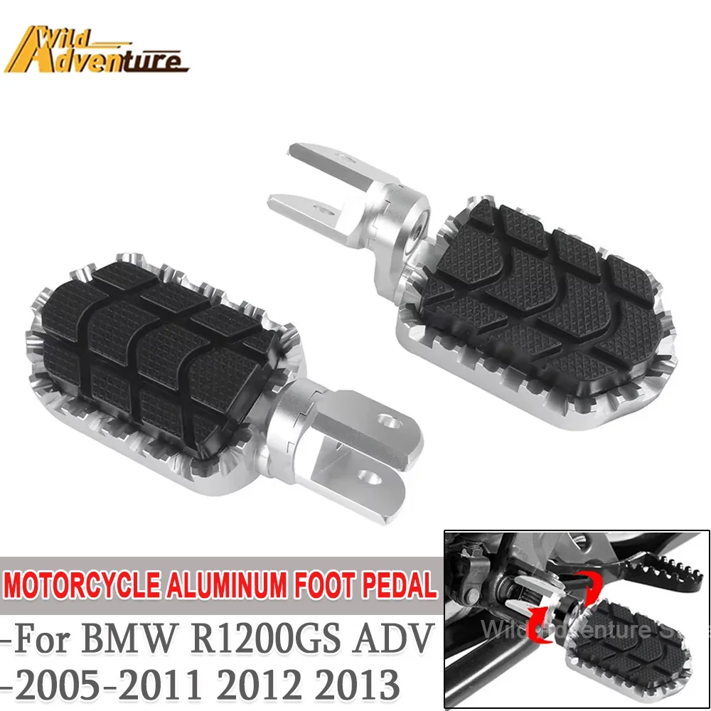 Motorcycle Footpegs Footrests Foot Rest Peg Pedal For BMW R1200GS ADV 2005-2013 R 1200 GS OC ADV R1200GSA Aluminum Foot Pedal