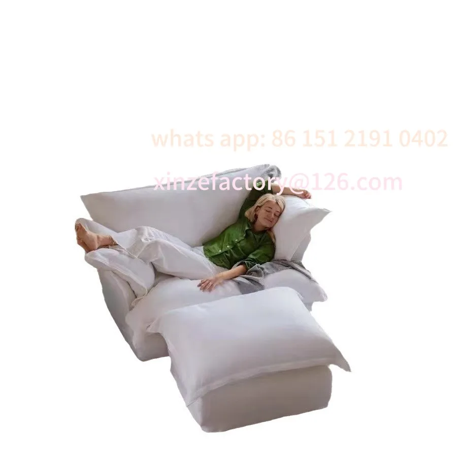 أريكة شمالية قابلة للتخصيص، أريكة مفردة فائقة النعومة لغرفة المعيشة، وحدة صغيرة، شقة بسيطة للرياح، أريكة قماشية كسولة يابانية #5