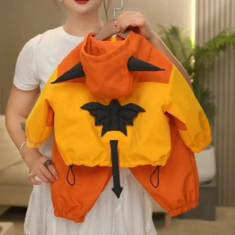 

Kawaii модный студенческий осенне-зимний пуловер с капюшоном для мальчиков на Хэллоуин, пуловер с капюшоном, новый стиль, повседневная детская одежда