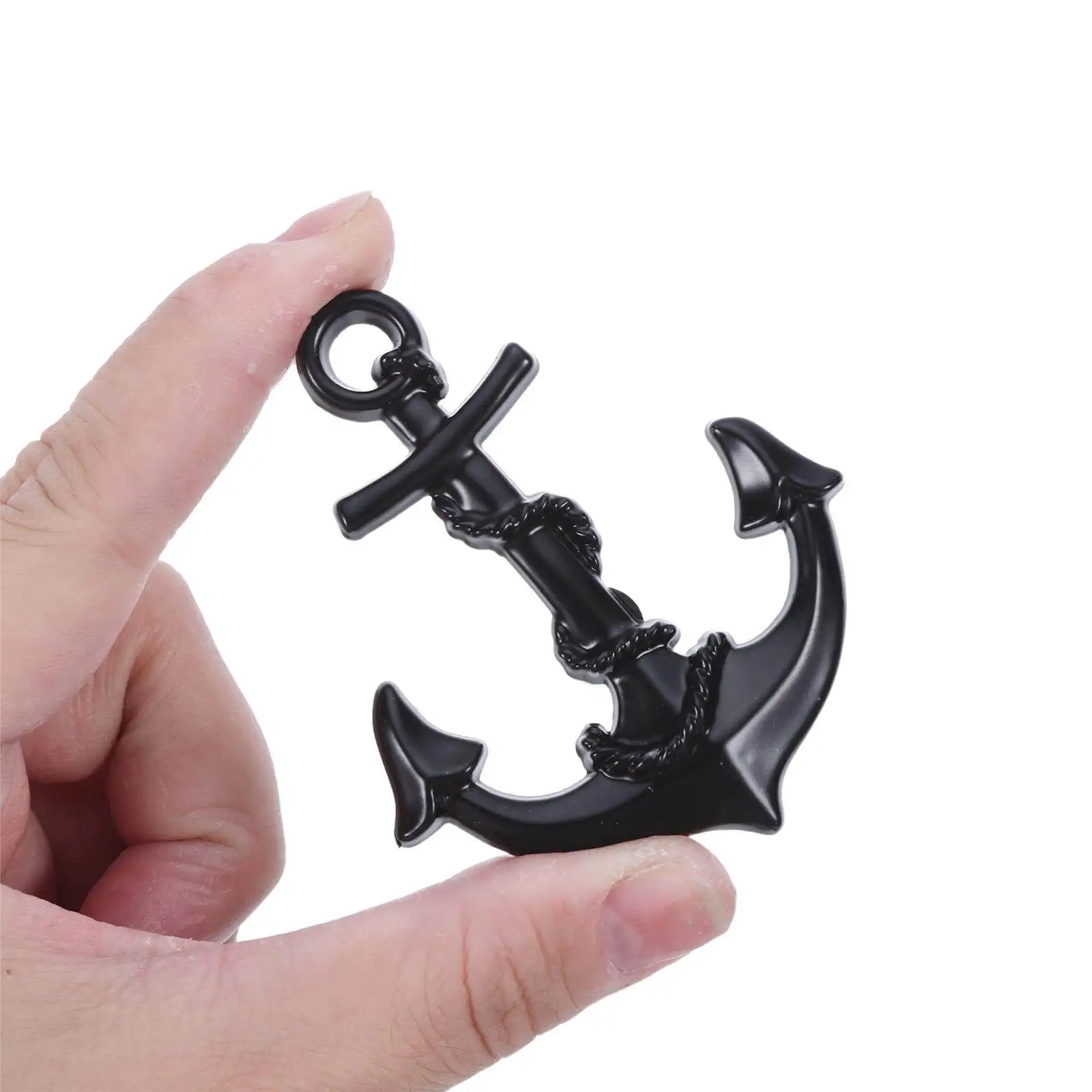 4Pcs Black Vintage Drawer Pulls Nautical Anchor Wheel Design Sturdy Metal Cabinet Handles for Dresser Wardrobe Furniture