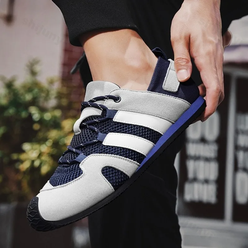 

Лето 2024, новый нишевый дизайн, модные тенденции, повседневные низкие спортивные одиночные туфли, универсальные сетчатые дышащие кроссовки без шнуровки на плоской подошве