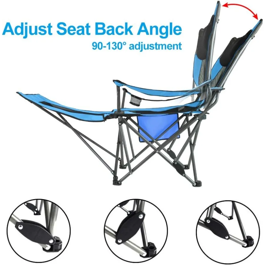 كرسي شبكي محمول قابل للطي للتخييم مع مسند للقدمين قابل للإزالة للمغامرات الخارجية والشاطئ والنزهات والمشي لمسافات طويلة أ #4