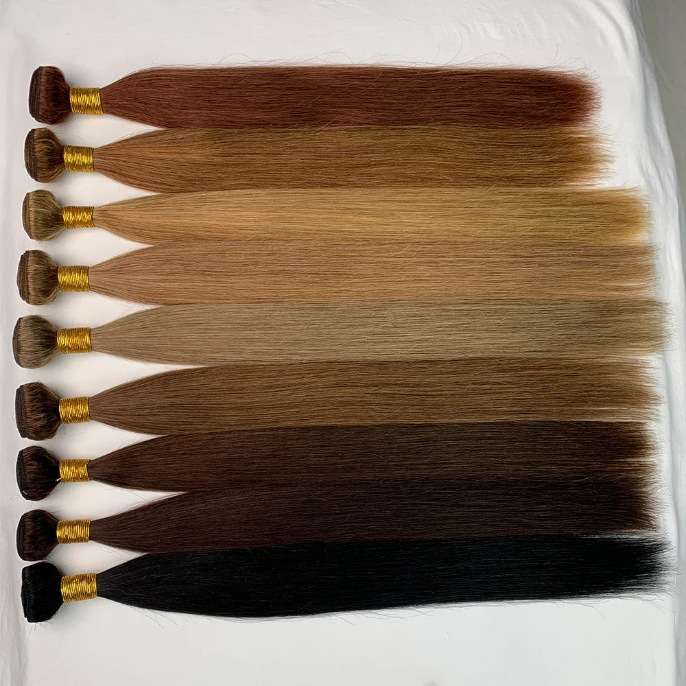 Brazilian Human Hair Weave Bundles Brown Straight Colored Human Hair Bundles Remy Burgundy Red Human Hair Extensions ESTRELLA