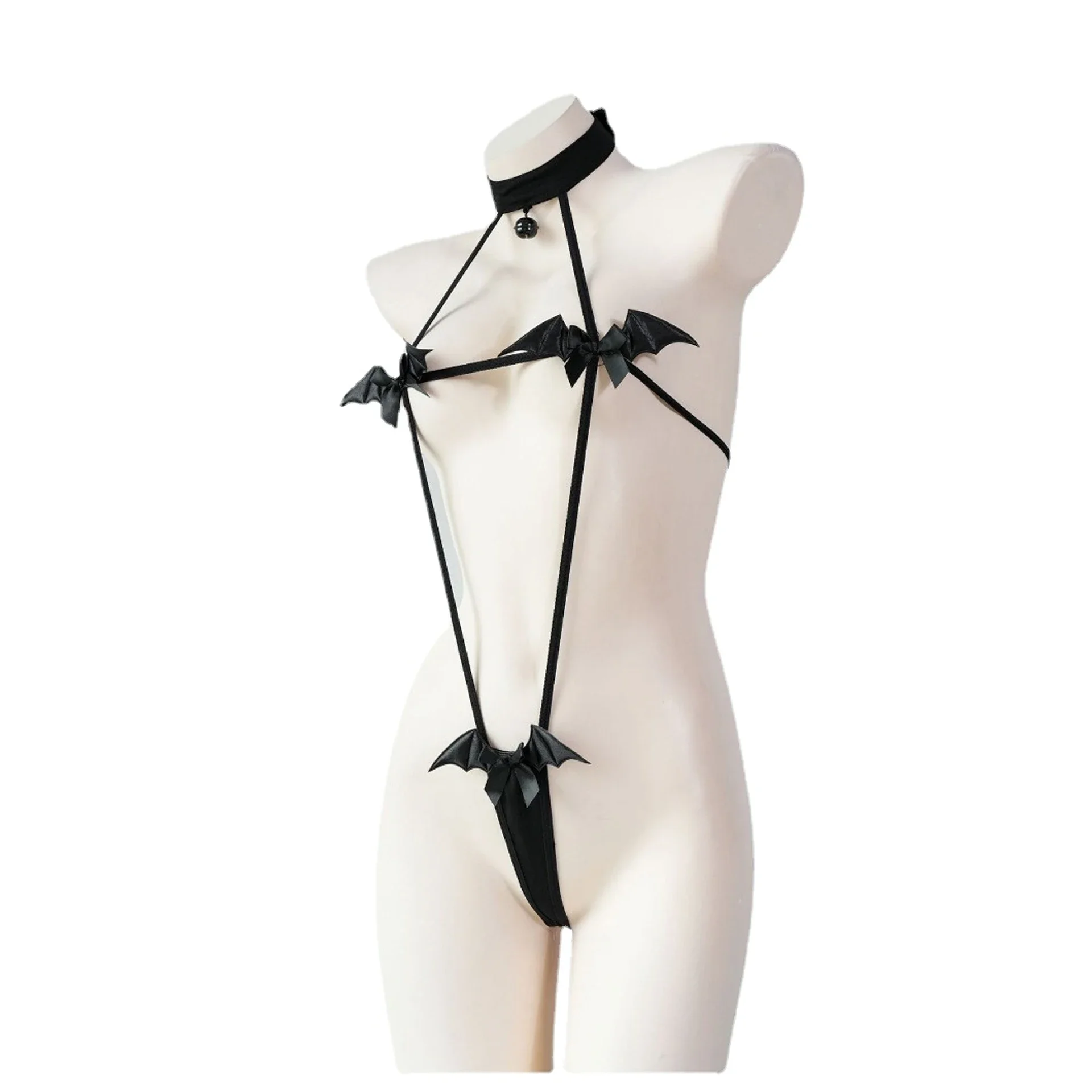 Jimiko Halloween Bat Jumpsuit Little Devil Bikini Adult Lady Anime Leather  Event Sexy Costume Latex Cosplay Babydoll Hot Outfit