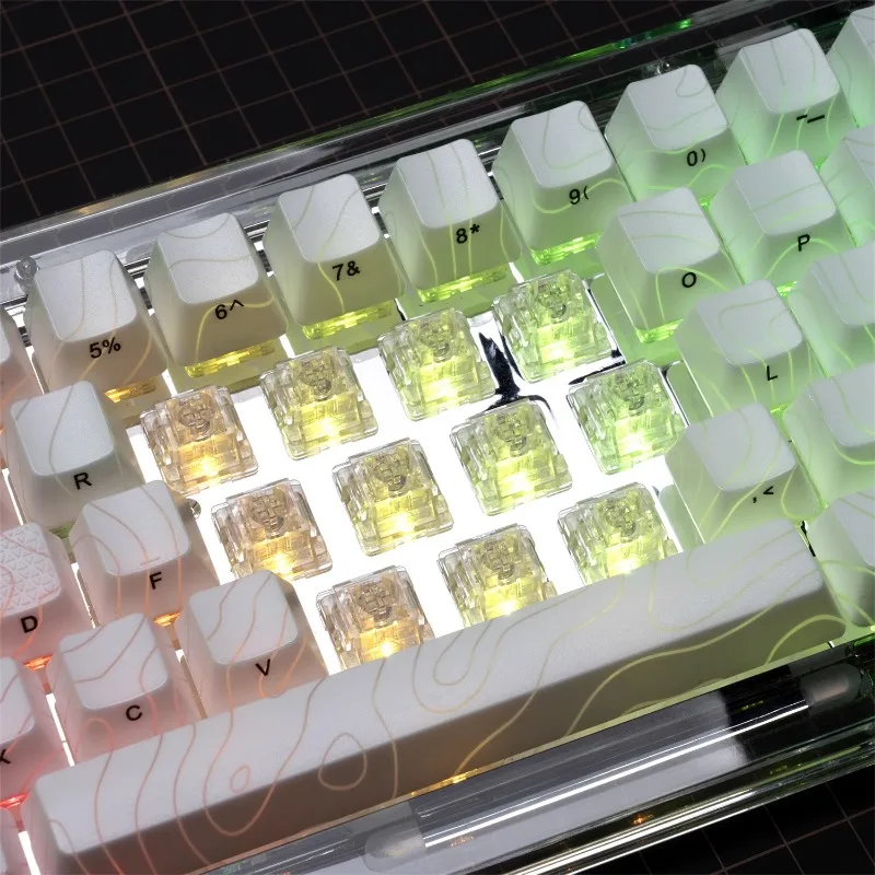 XVX Crystal Jade Switch Linear Transparent Switch Lubricated 45gf Original 5Pin Custom for Mechanical Keyboard Shaft Cherry MX
