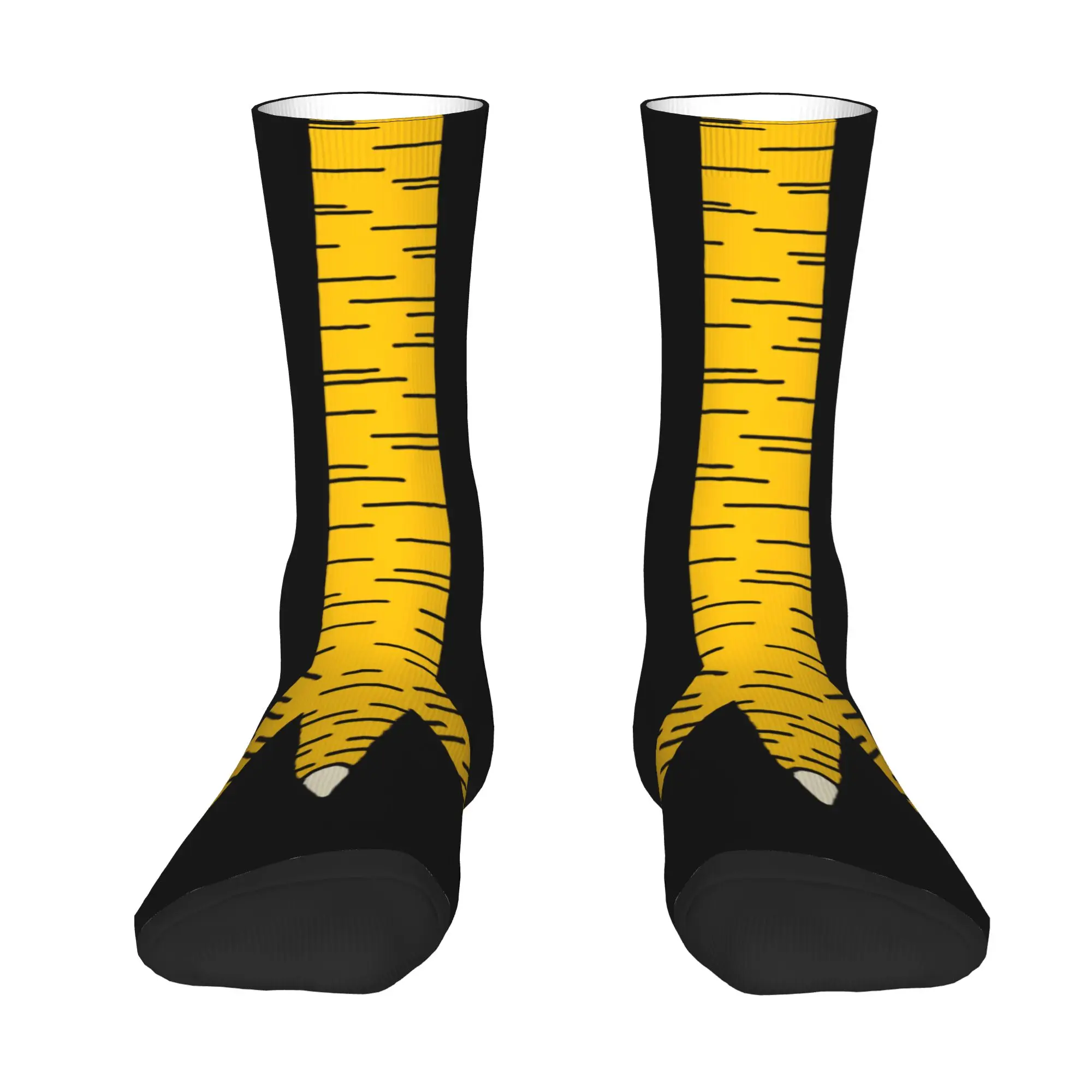 Custom Funny Chicken Nails Dress Socks Men's Women's Warm Fashion Novelty Cartoon Animal Crew Socks view 2