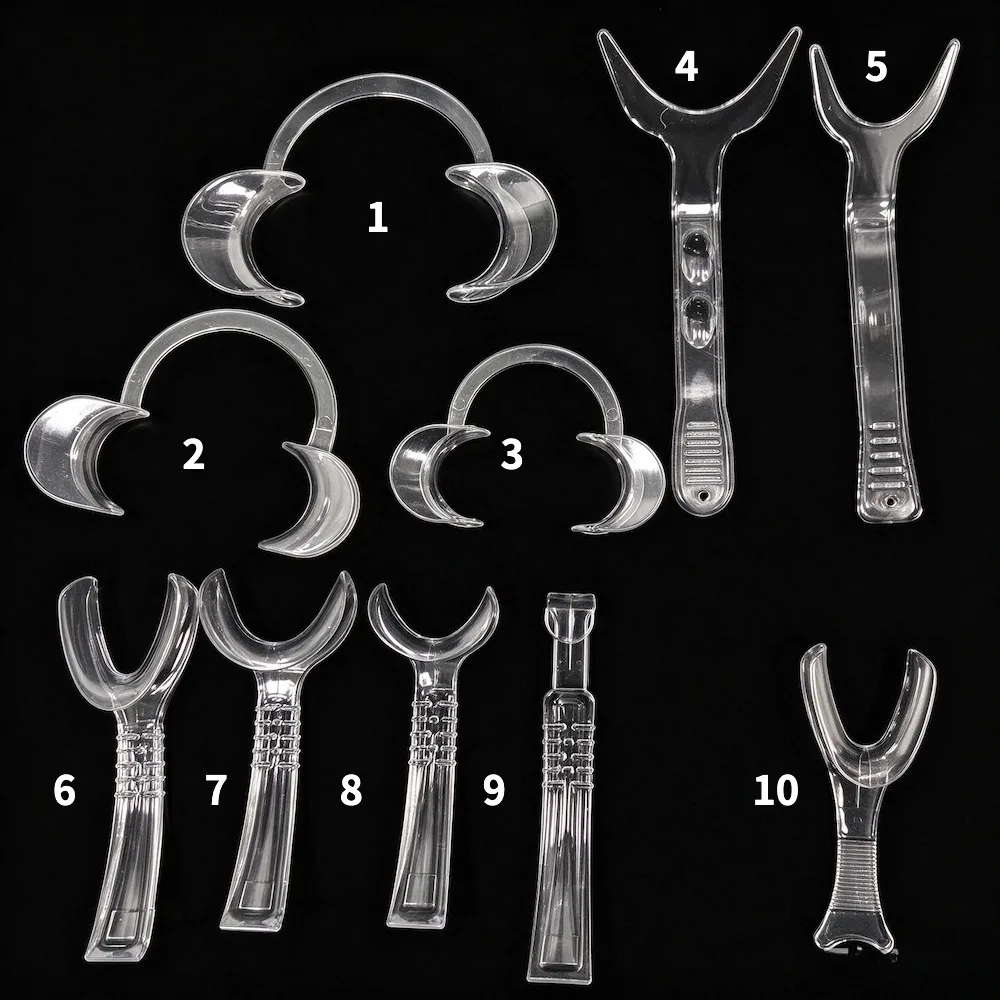 5/10Pcs Clear Dental Cheek Retractor Set Plastic Mouth Opener Lip Retractor for Teeth Whitening Orthodontics