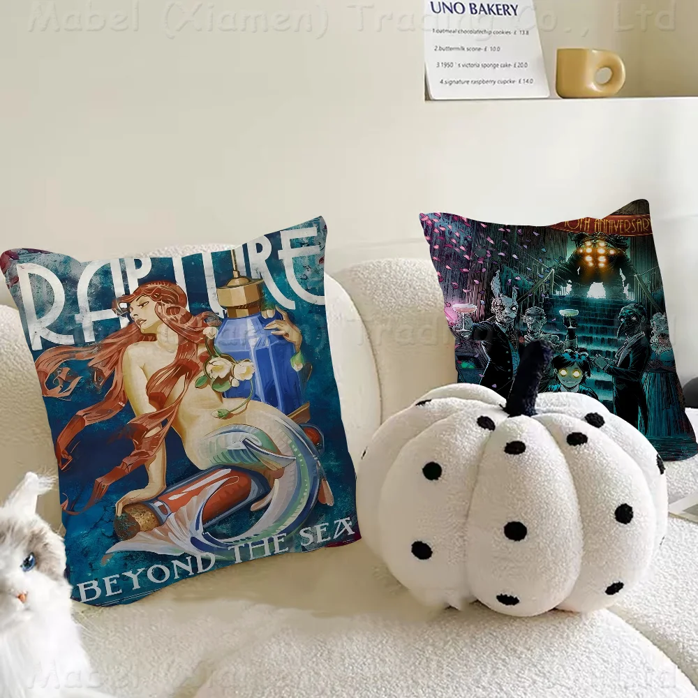 Bioshock Rapture Cushion Cover Inches Farmhouse Decor Home Throw Pillow Covers For Couch Decorations