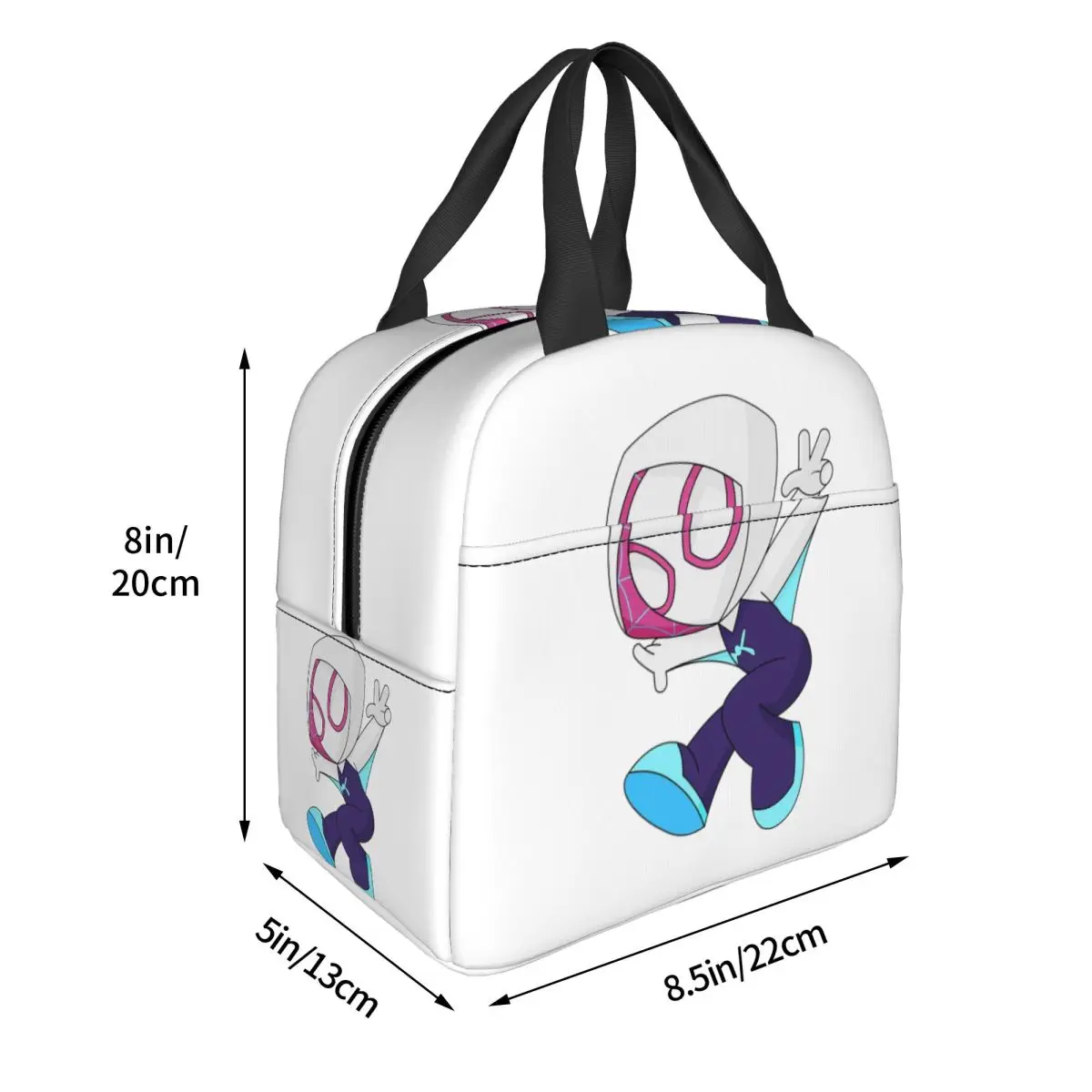 Ghost Spider Girl Lunch Bags Insulated Bento Box Waterproof Lunch Tote Picnic Bags Cooler Thermal Bag for Woman Student School