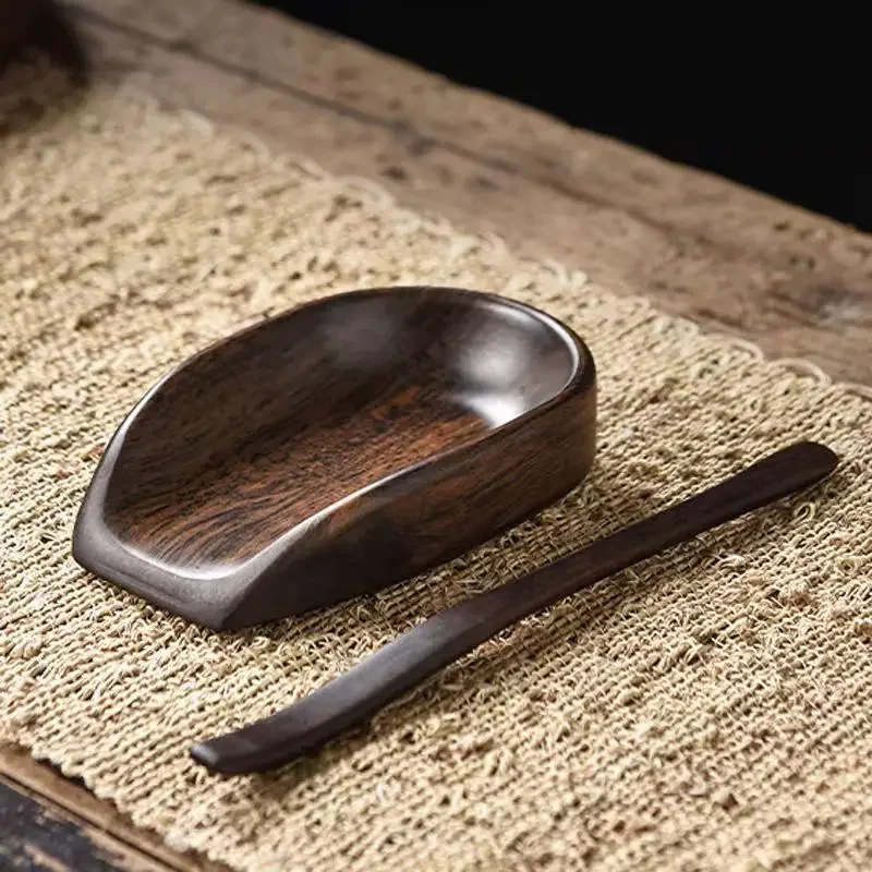 Zen Kung Fu Tea Ceremony Accessories Solid Wood Handmade Tea Spoon Two Piece Set