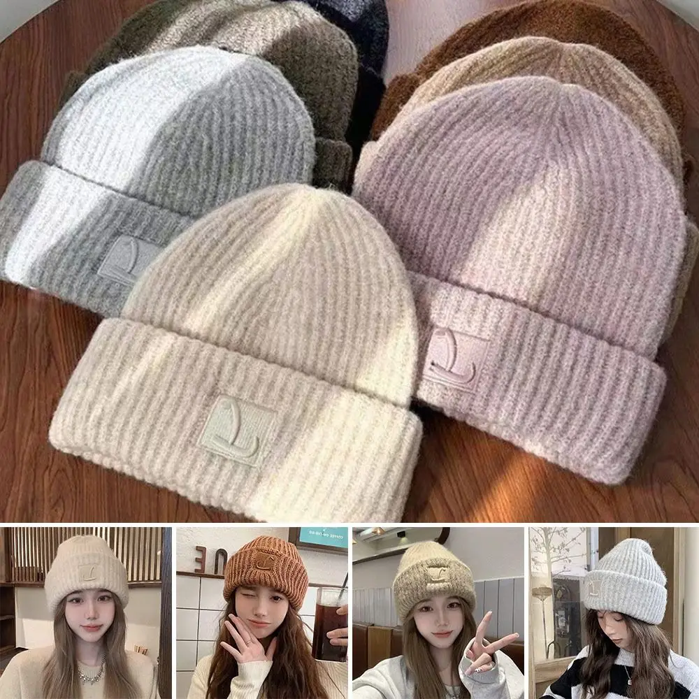 

Зимние теплые вязаные шапки, однотонная вязаная шапка унисекс, ветрозащитная теплая шапка для мужчин