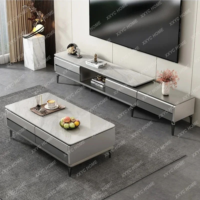 XXAesthetic Modern Tv Stand Retractable Wood High End  Tv Stand Mount Media Cabinet  Home Furniture