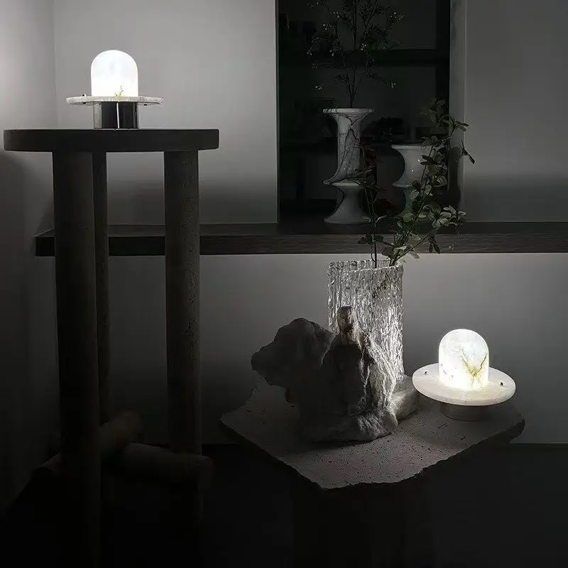 Creative marble table lamp modern fashion designer bedroom living room model room decorative atmosphere night light