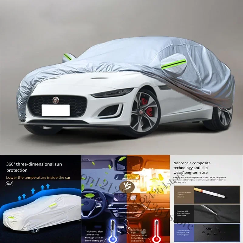 

Для Jaguar F-TYPE подходит для уличной защиты, полные автомобильные чехлы, снежный чехол, солнцезащитный козырек, водонепроницаемый, пылезащитный, внешний автомобильный чехол, защита