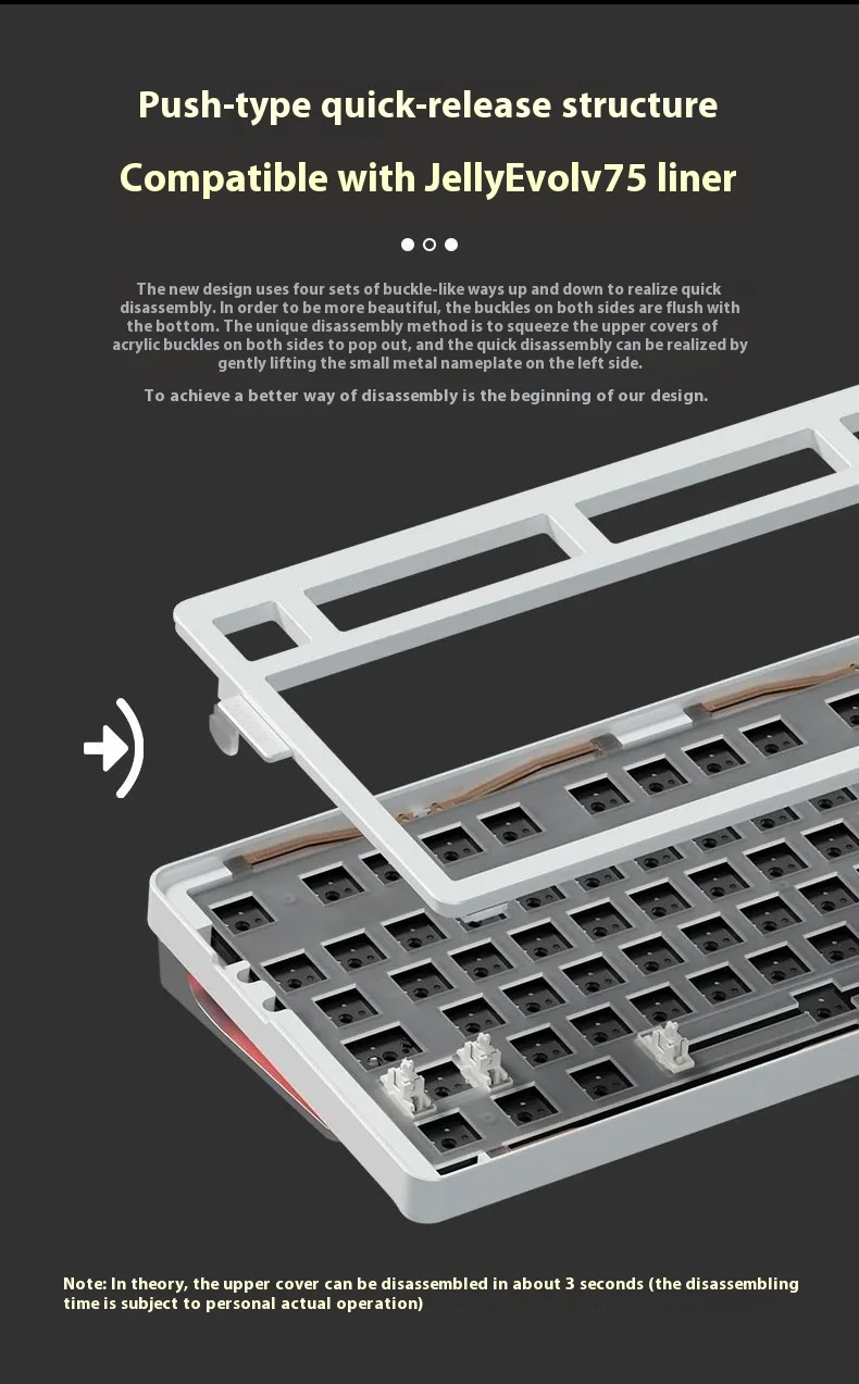 Imagem -03 - Weikav Ro75 Kit de Teclado Mecânico com Fio Teclado para Jogos Liga Alumínio Kit Teclado Personalizado Suporte Qmk Via Acessórios para pc