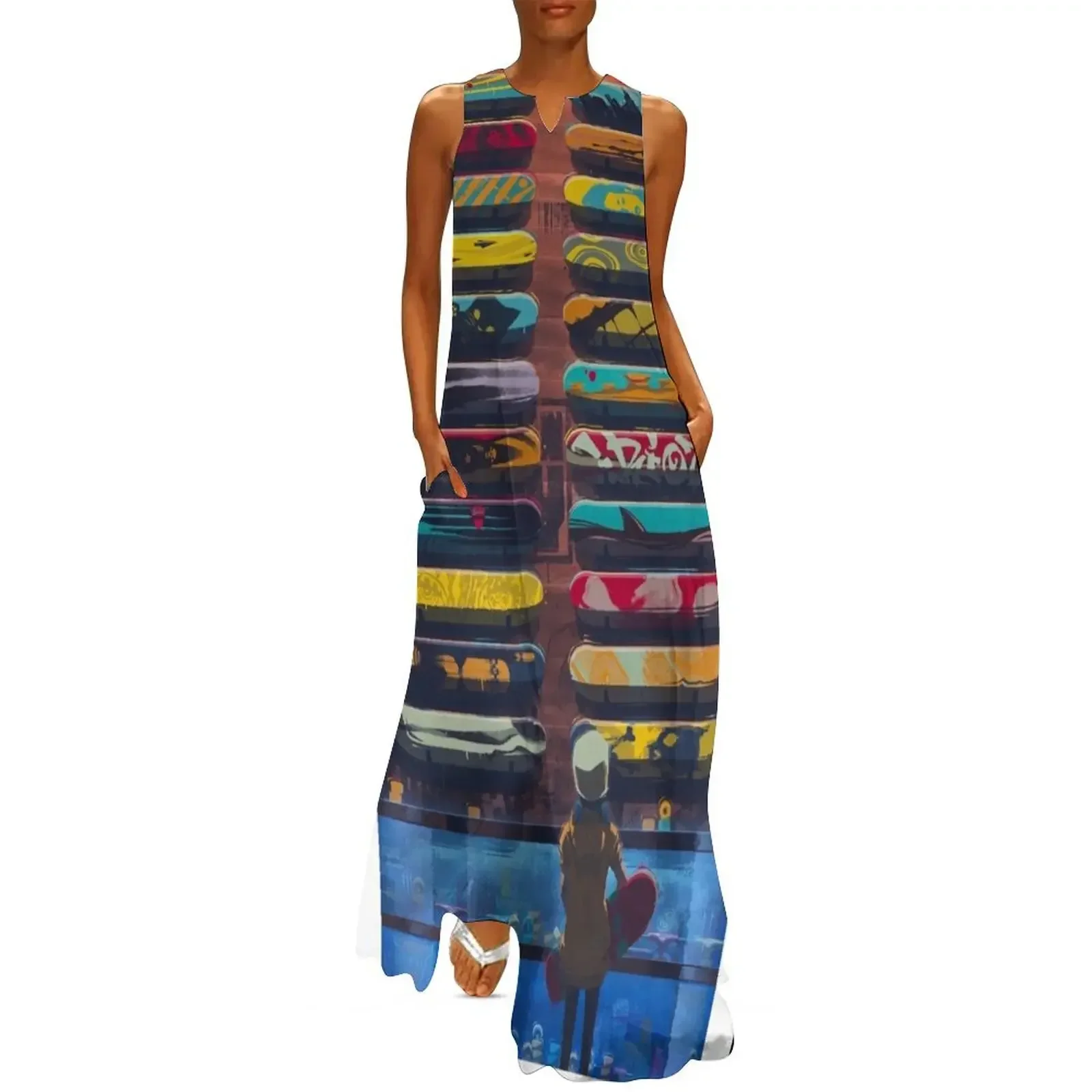 

Skate Wall Long Dress luxury dress women formal occasion dresses Women dresses summer Dress for pregnant women