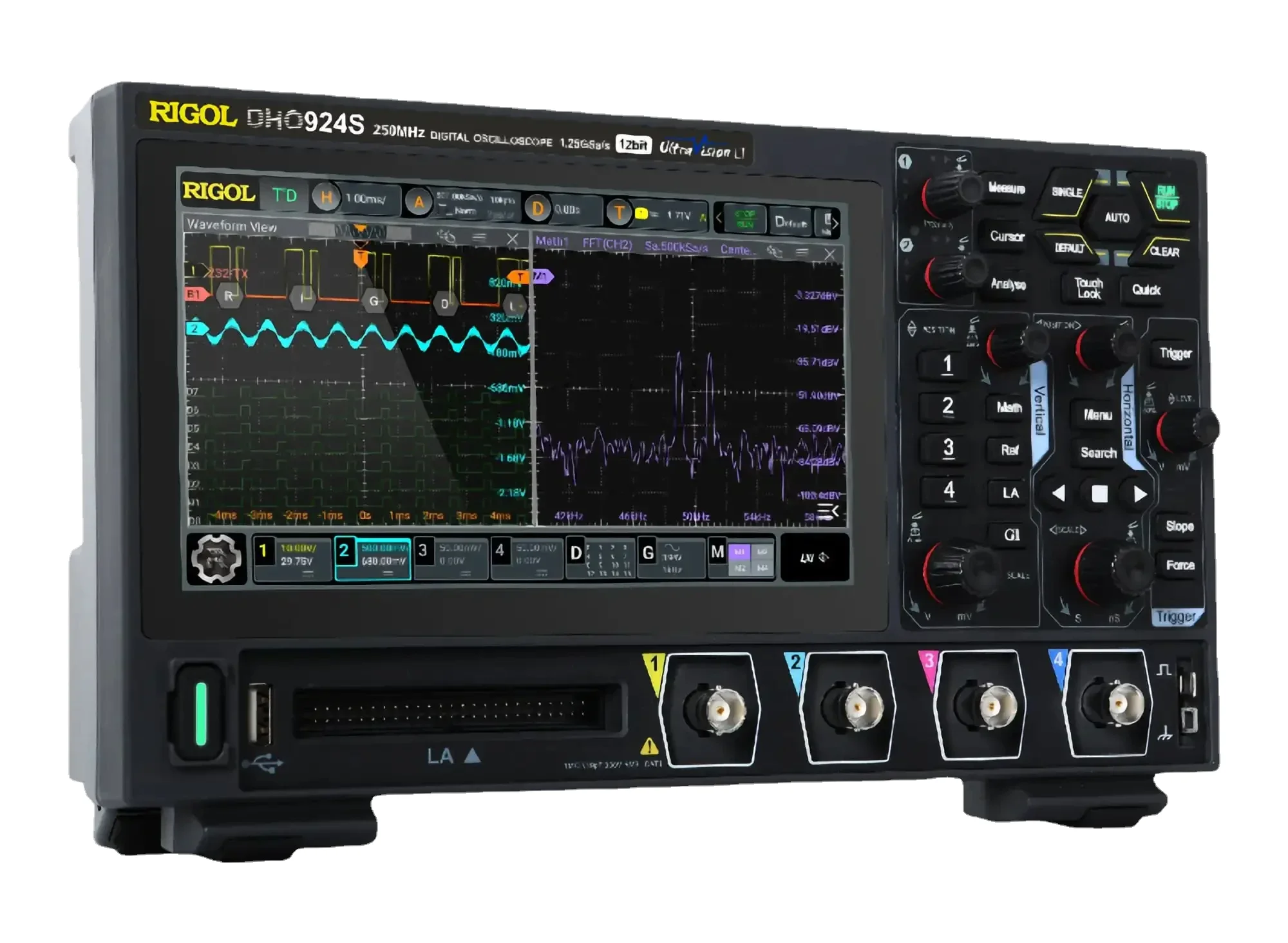 RIGOL DHO914 DHO914S DHO924 DHO924S 4 Channel 125MHz 250MHz Digital Oscilloscope 12 Bit 1.25GSa/Sec 50MPts Depth