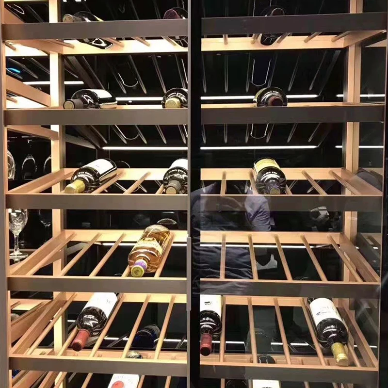 Simple Living Room Glass Modern Aluminum Alloy Wine Display Cabinet Custom Glass Partition Cabinet Bookcase Ligh