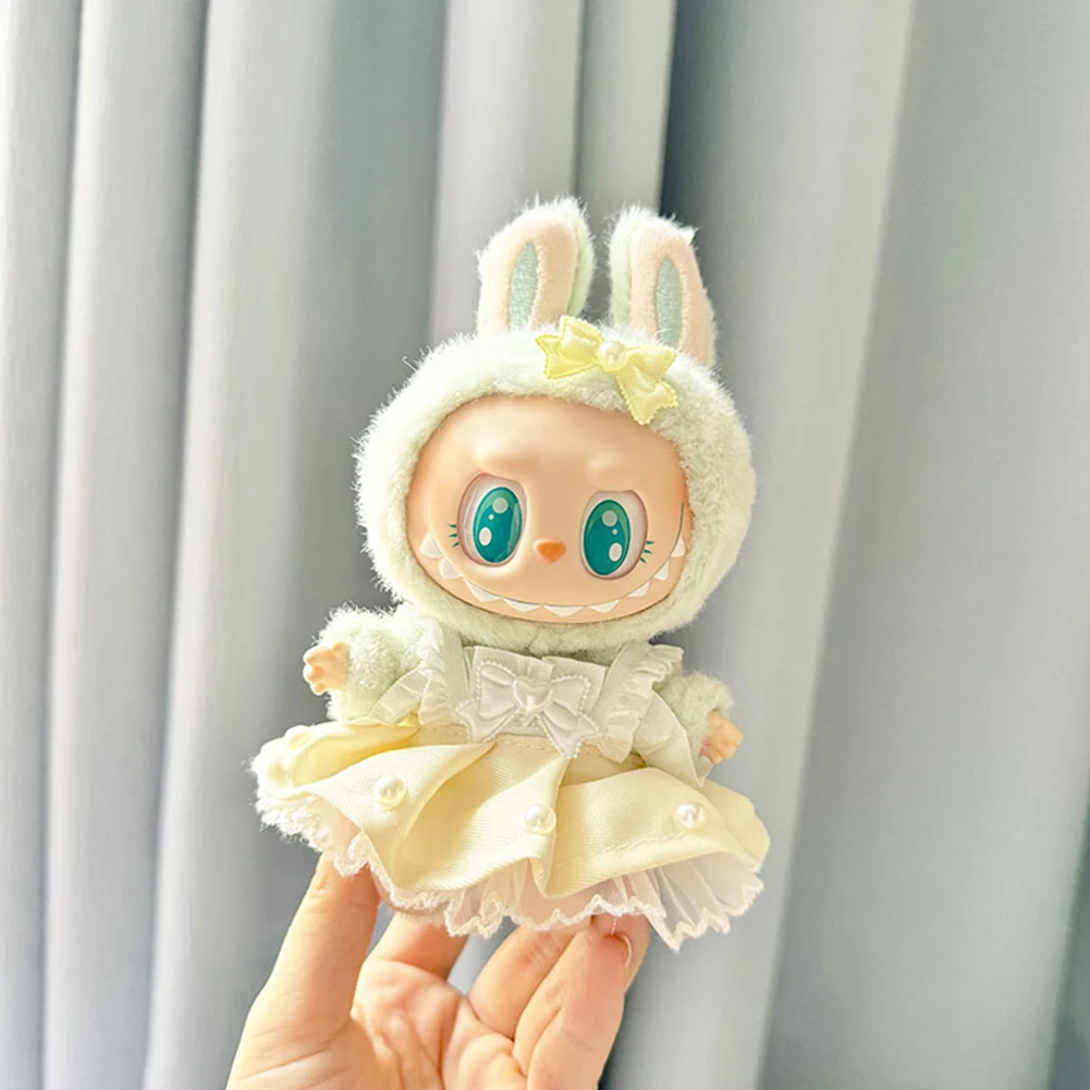 Mini robe de course en peluche Kpop, costume coréen, robe d'idole Exo Labubu, accessoires de tenue, cadeau de vêtements, 17cm