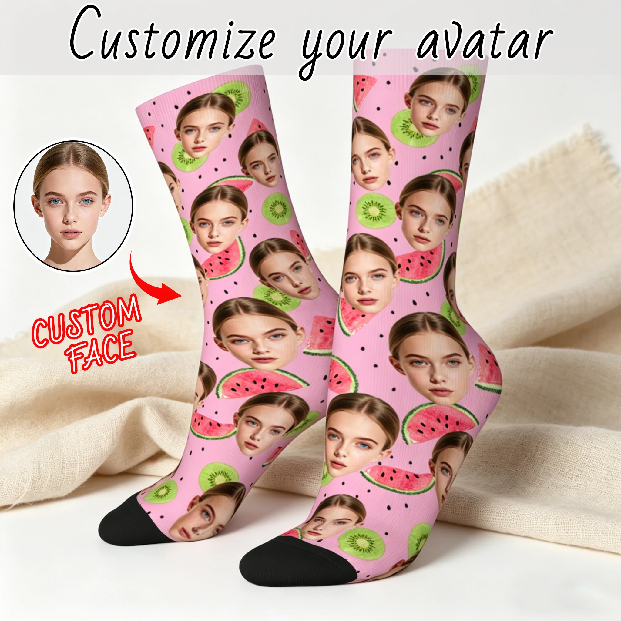 

Customized avatar short socks for men and women custom photo socks personalized picture socks photo socks personalized gifts