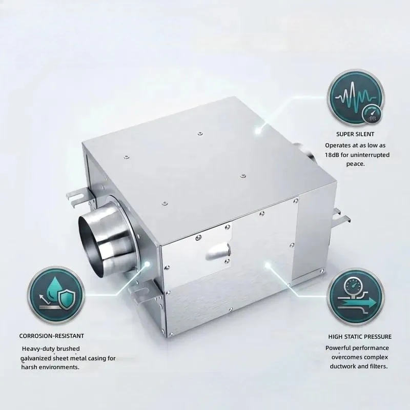 High static pressure duct fan can be customized for energy-saving ventilation, suitable for hotels, offices, shopping centers